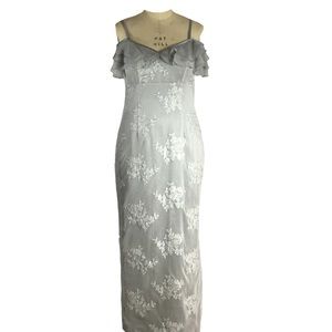 Silver mesh metallic evening gown 🕸